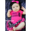 Halloween Hot Pink Baby Bodysuit Rainbow Skeleton Pettiskirt & Happy Halloween Owl Print JS4749